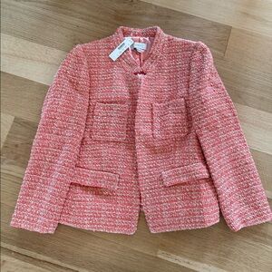 J Crew Tweed Coral Ladies Jacket - Size 12